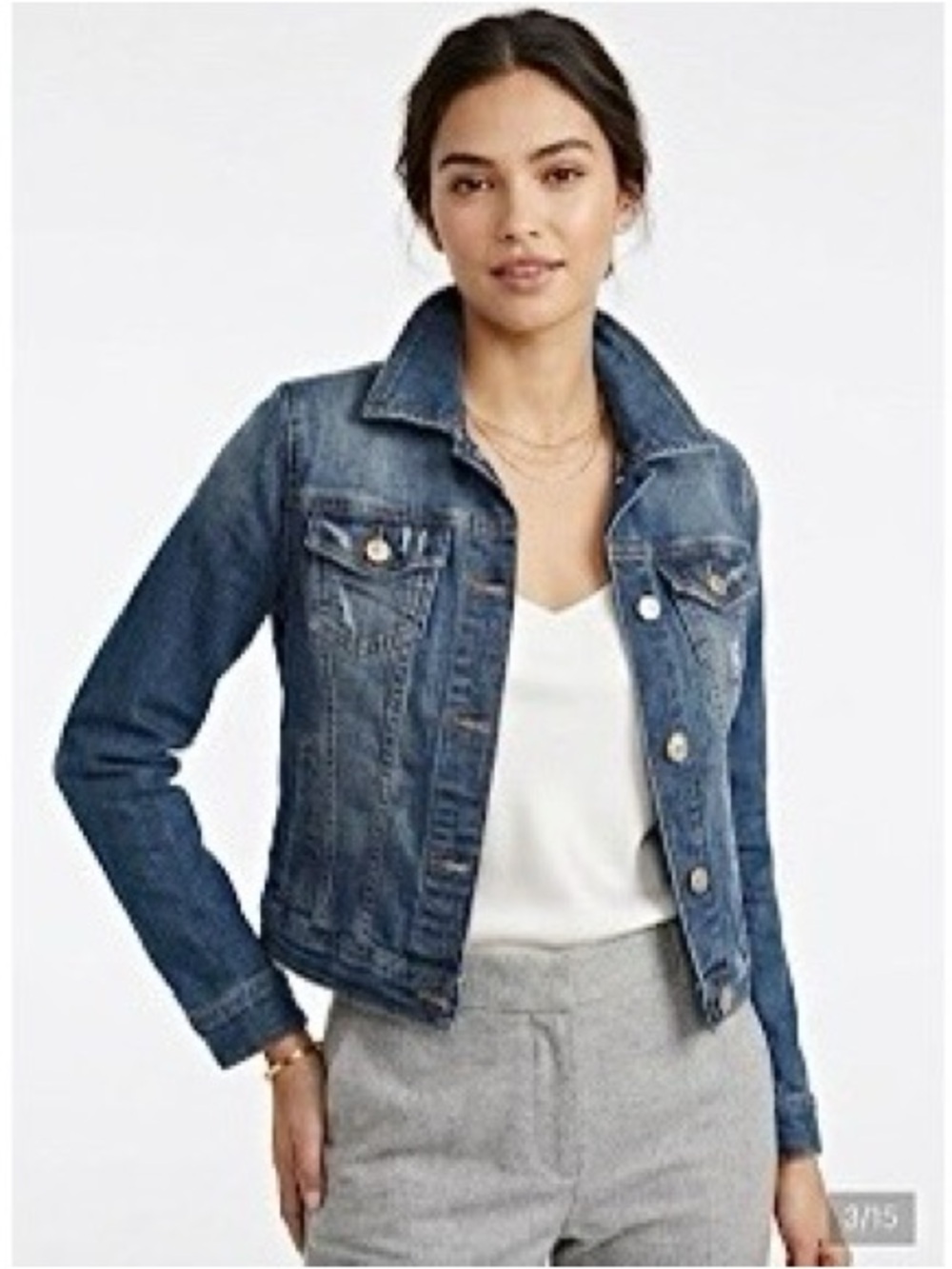 Aeropostale Real Denim Medium Wash Jacket Lightly Distressing Size Medium